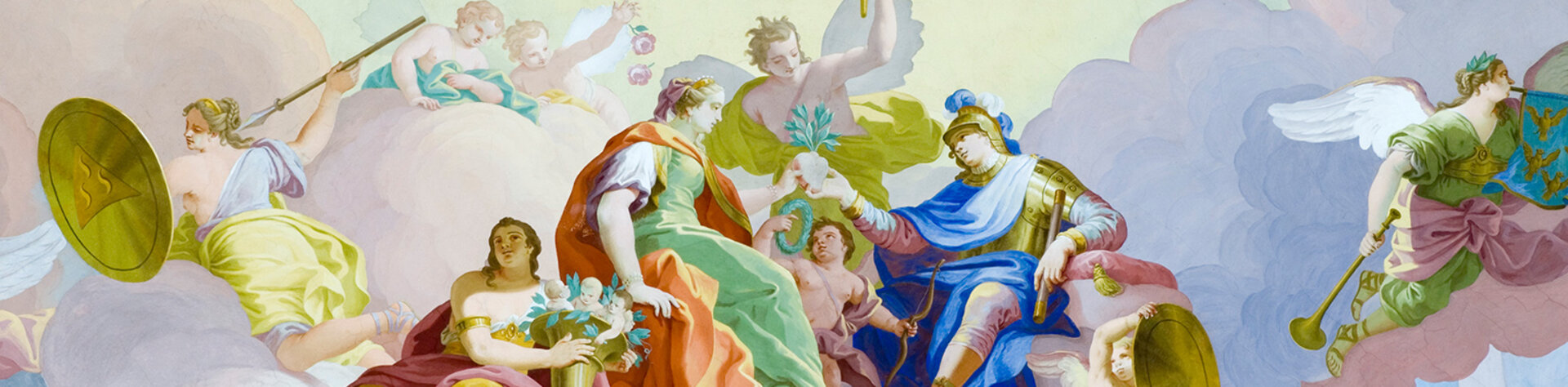 Gruppe aus dem Deckenfresko des Marmorsaales von Daniel Gran - Darstellung der Vereinigung der Häuser Habsburg und Lothringen.