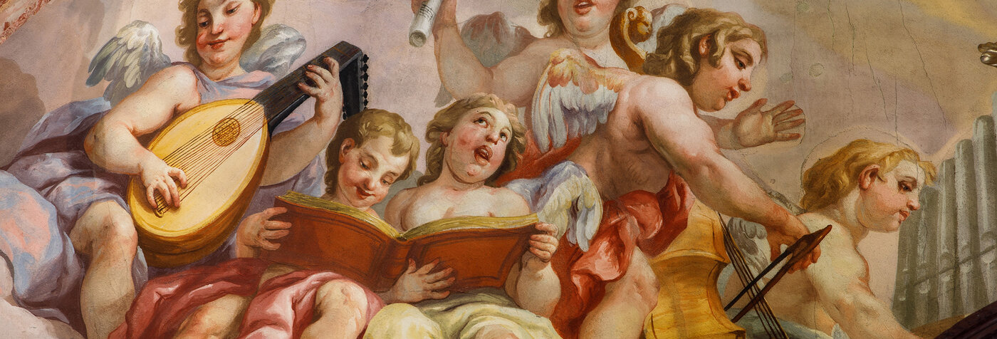 Fresko mit musizierenden Engeln
