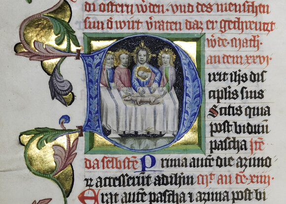 Buchmalerei mit einer Darstellung des Abendmahls