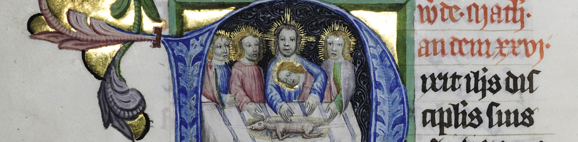 Buchmalerei mit einer Darstellung des Abendmahls