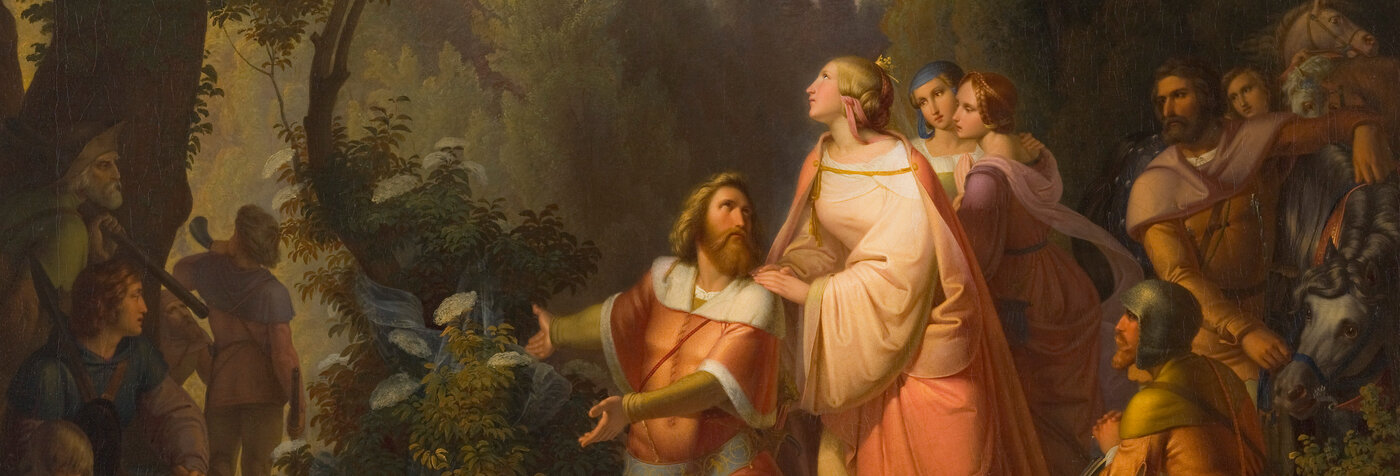 Leopold III findet den Schleier der Agnes am Holunderstrauch