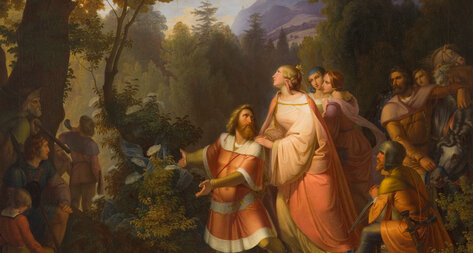 Leopold III findet den Schleier der Agnes am Holunderstrauch