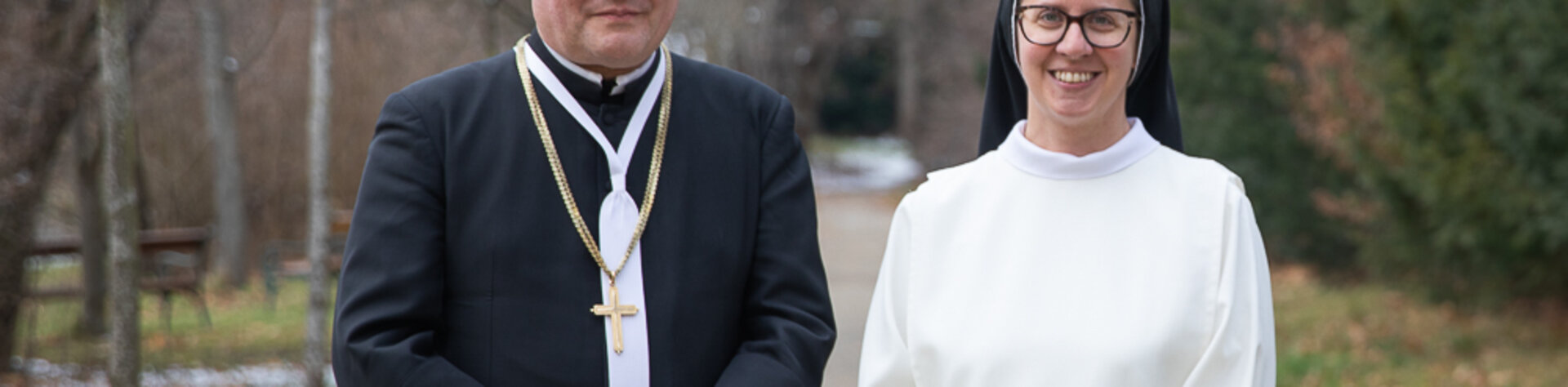 Neues Vorstandsteam der Österreichischen Ordenskonferenz: Propst Anton Höslinger Can.Reg., Priorin Sr. Franziska Madl OP. 
