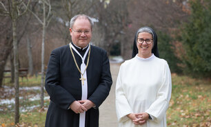 Neues Vorstandsteam der Österreichischen Ordenskonferenz: Propst Anton Höslinger Can.Reg., Priorin Sr. Franziska Madl OP. 