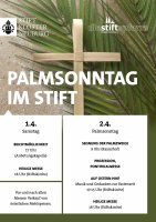 Plakat für die Messen am Palmsonntag